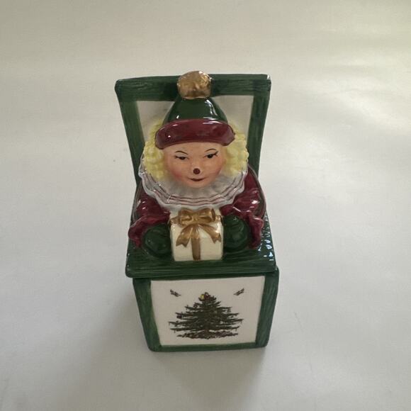 VTG SPODE Christmas Tree Jack in the box Sugar Bowl Rocking Horse Creamer - Picture 3 of 12